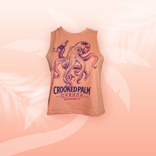 Ladies Crop Tank - Octopus Pink