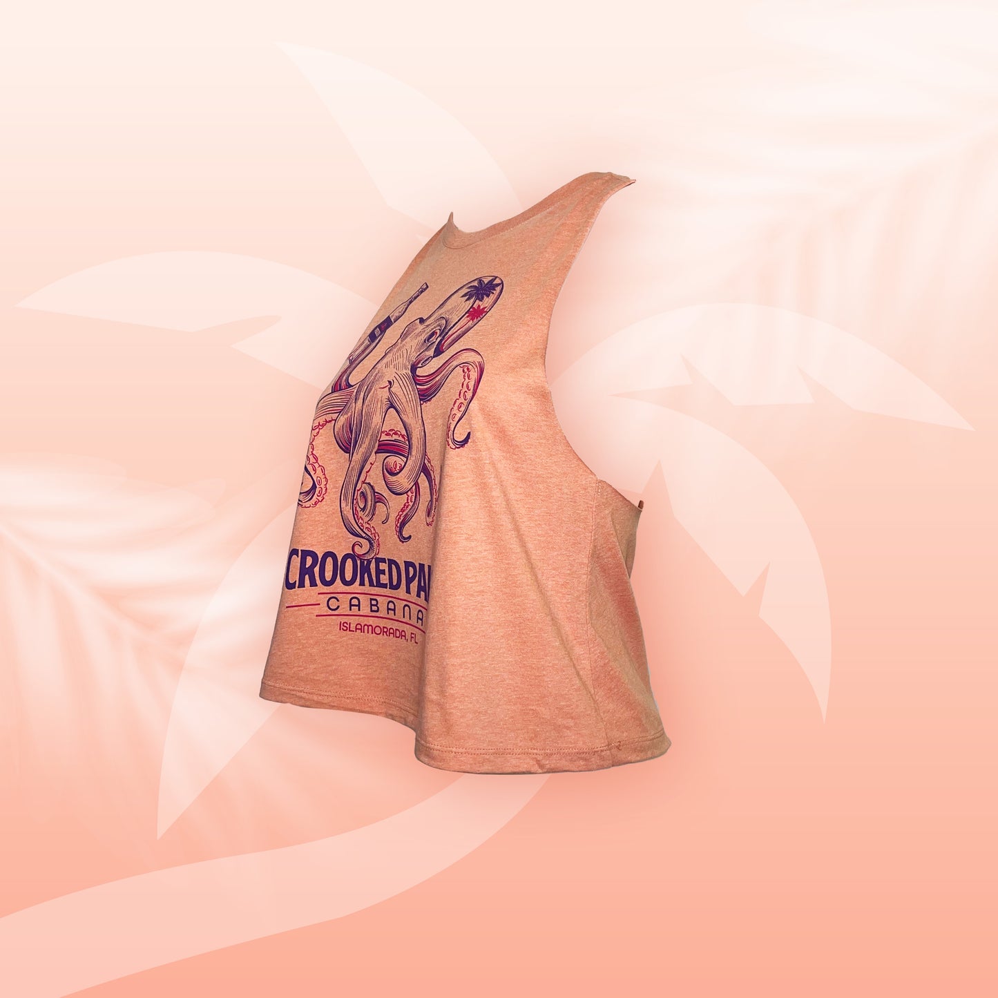 Ladies Crop Tank - Octopus Pink