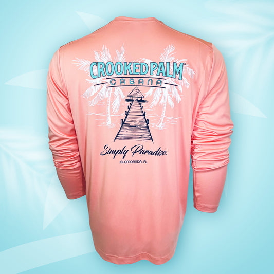 Gents Long Sleeve Dry Fit - Simply Paradise - Coral